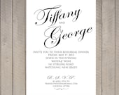 Script Invitation - Engagement Party, Rehearsal Dinner, Wedding - DIY Printing (PDF)