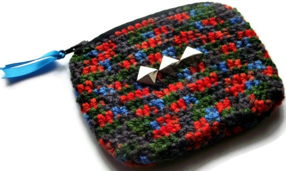 Prismatic Crochet Zipper Coin Purse