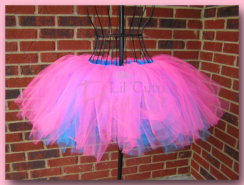 Josephine - Layered Turquoise and Hot Pink Tutu - Birthday Tutu - Available in Infant, Toddler, Girls, Teenager and Adult Sizes