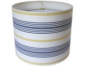 Drum Lamp Shade Lampshade Pendant Blue Yellow Stripe Made to Order