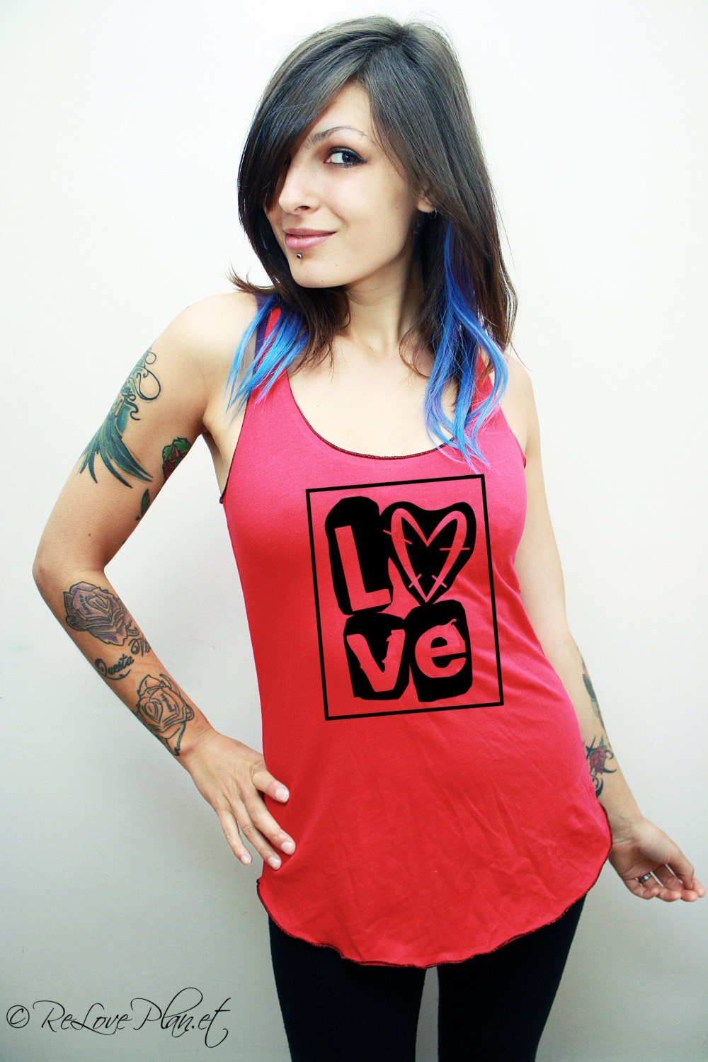 LOVE RacerBack Tank - Eco Shirt - Positive ReLove Planet - S-L