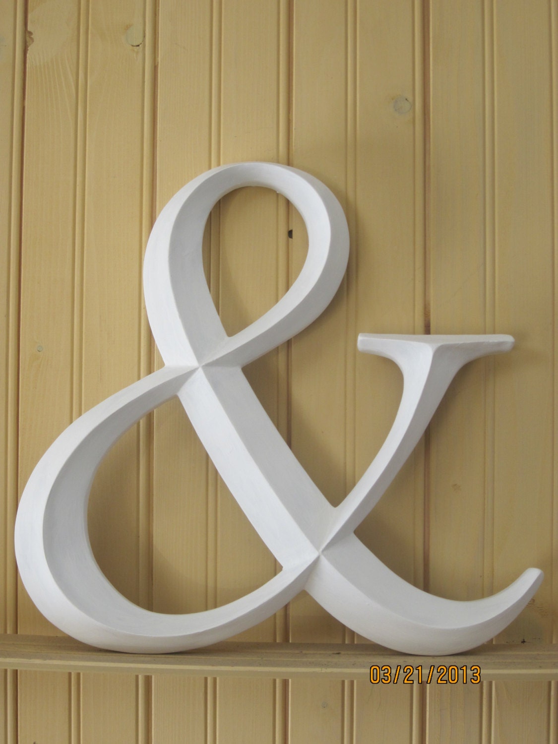 Shabby & Chic Monogram Custom Sign Letter Inital Wall Decor 12" Family painted Ampersand Wedding