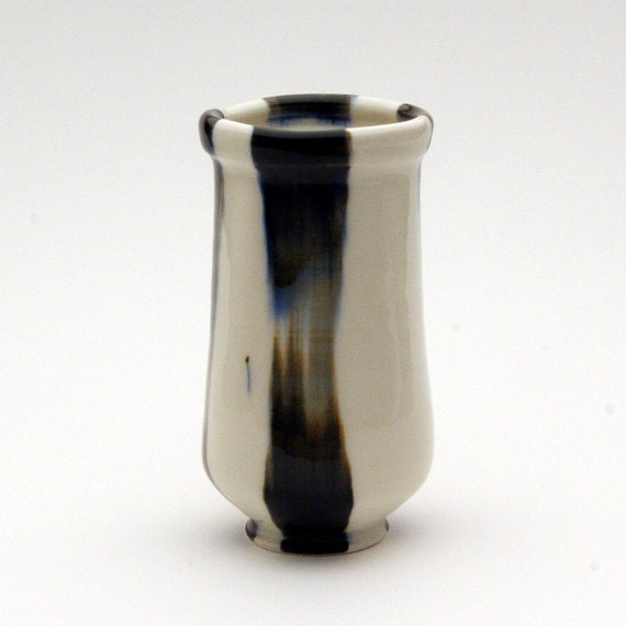 Porcelain Tumbler with Black Stripes, DISCOUNT ITEM