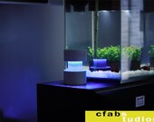 O-Lite Concrete Cement Round Circular Led Night Table Lamp 9v Battery Powered