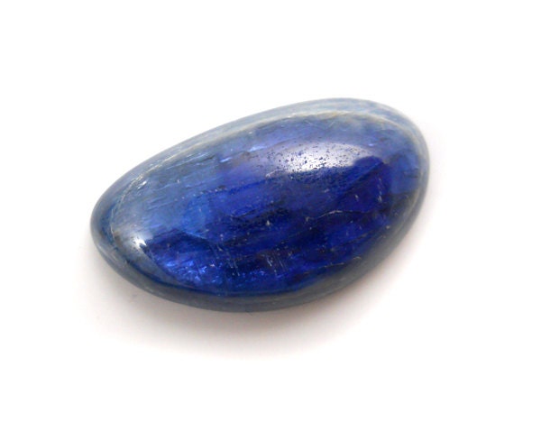 Blue kyanite  - Freeform designer cabochon  -  23x13mm