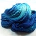 Silk Blend Fingering Yarn Hand Dyed in Don't Bat Your BabyBlues at Me