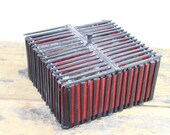 Vintage Handmade Square Nail Box // One of a Kind