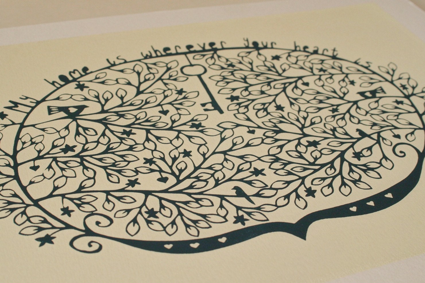 My Home, screen print, screenprint,charming, girlfiend birthday, wife, wedding gift, new home, indigo blue
