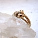 Petite Gold Knot Ring with Crystal Center