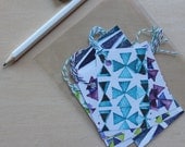 Assorted Hand Stamped Gift Tags, Various Colors and Patterns, Geometric, Gift Wrap