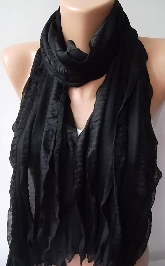 Elegant Scarf - Gorgeous  Accessories...It made with good quality chiffon fabric...Black