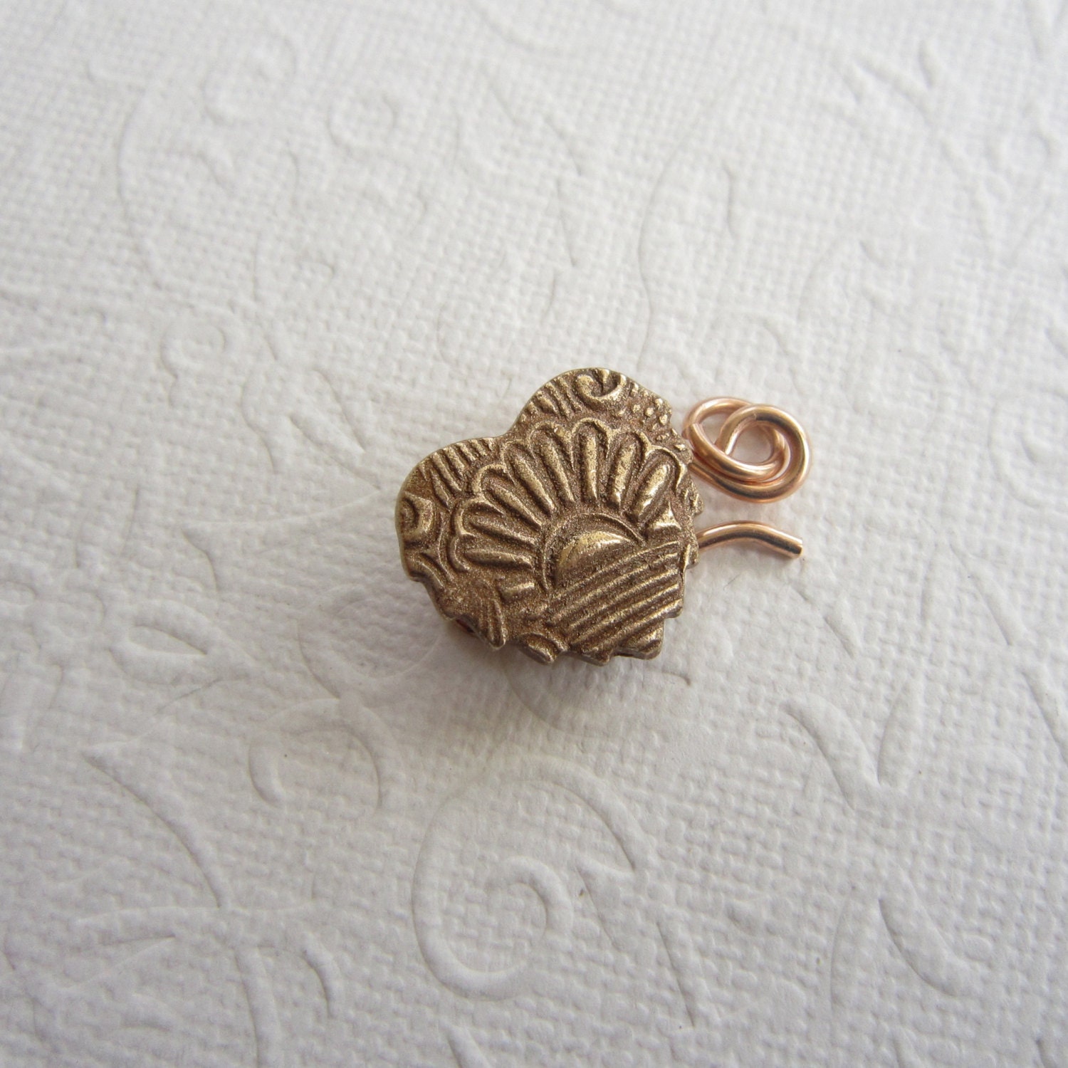 Bronze clasp set, button and hook clasp, heart clasp, handmade clasp,