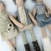 Handmade fabric doll in metallic trousers & military boots