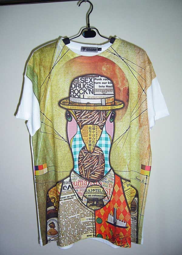 Scarecrow T-Shirt Portrait Art Shirt Art Design Printed Men Shirt Top Women Shirt Tunic White T-Shirt Size L