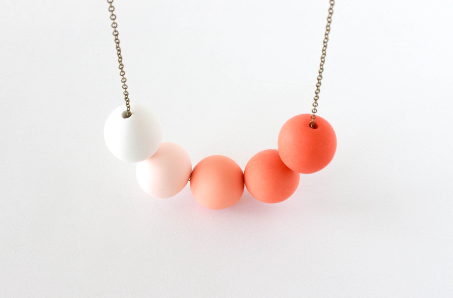 Ombre Beaded Polymer Clay Statement Necklace, Ombre Necklace