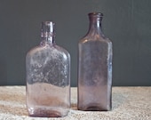 Two "Sun Purpled" Glass Bottles--Circa 1920's - ficklefreckled