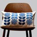 Scandinavian Retro flower 1970 blue folk Cushion Cover by Gunna Ydri