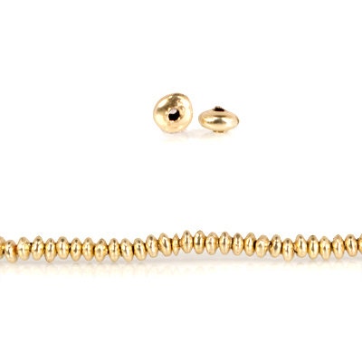 14kt Gold Plated Discs, Plain, 4mm Disc Beads 100pcs, Item 418319