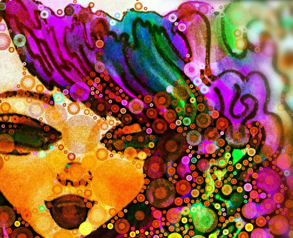 4x6 inches - Original Art Print - Psychedelic Moon