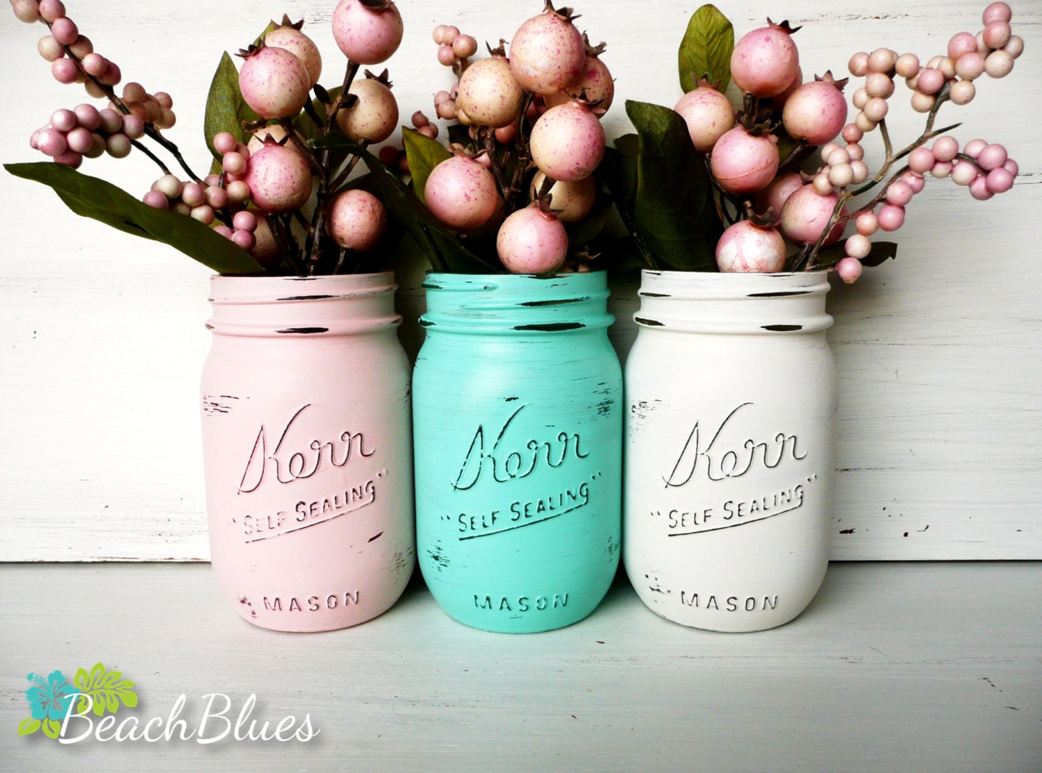 Dorm Decor - St. Lucia - Home or Office Decor, Painted Mason Jars - Caribbean - Pencil Holders - BeachBlues Dorm Decor - St. Lucia - Home or Office Decor, Painted Mason Jars - Caribbean - Pencil Holders - BeachBlues