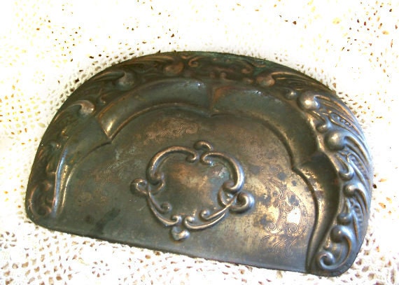 Victorian Antique Shabby Copper Plated Dust Pan, Ash Pan
