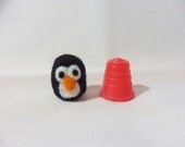 Needle Felted Penguin - miniature penguin - 100% merino wool - micro animal - wool felt penguin