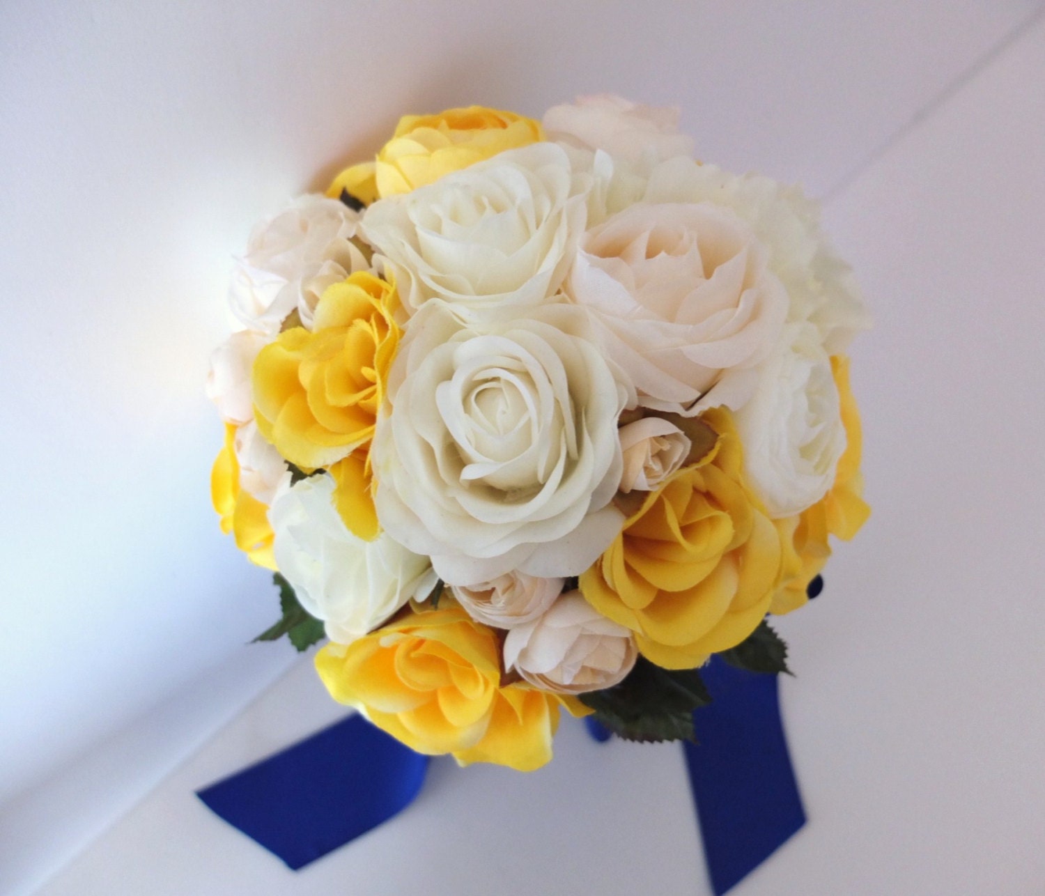 Bridal bouquet, Yellow & White Rose Bouquet,  Maid of honor bouquet