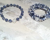 Mala Bracelet Necklace in Lapis & Sodalite Handmade Prayer Jewelry