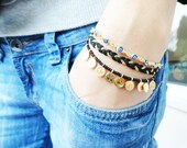 Evil eye bracelet set black blue turkish istanbul jewelry turqoise accessories best friend  birthday gifts for women fish charm teen