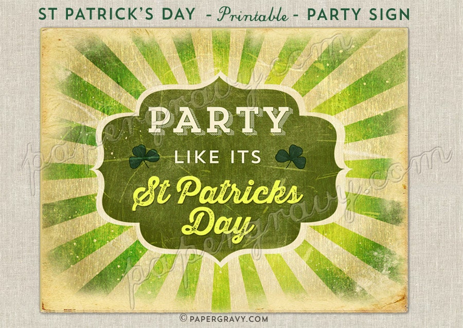 Instant download Printable ST PATRICKS Day Irish Sign party decoration Ireland Il_170x135
