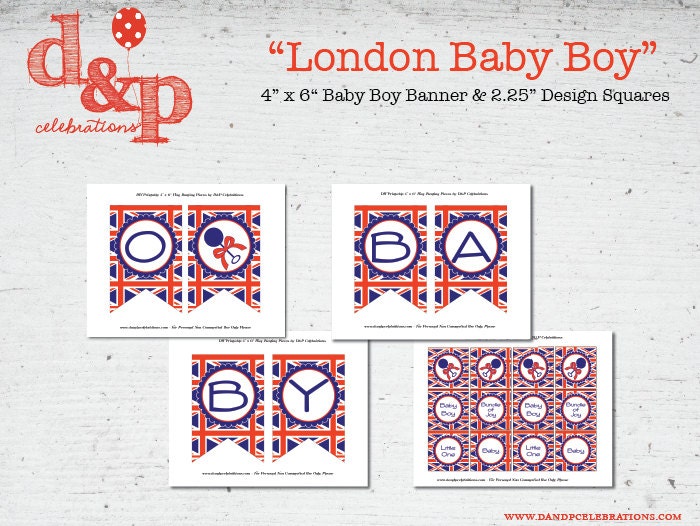 DIY Printable London Baby Boy Mini Collection INSTANT DOWNLOADI Il_170x135