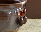 Natural Stone Agate Dangle Earrings Rustic Antique Bronze Earth Tones Fashion Boho Jewelry Amber Brown Beaded Jewellery Free Shipping