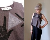 Hand Printed Trapeze Vest - Clay, Free Size