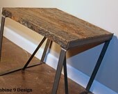 Reclaimed end table or nightstand. Wood from vintage barge destroyed by Japanese Tsunami. Amazing patina, interesting history. Industrial.