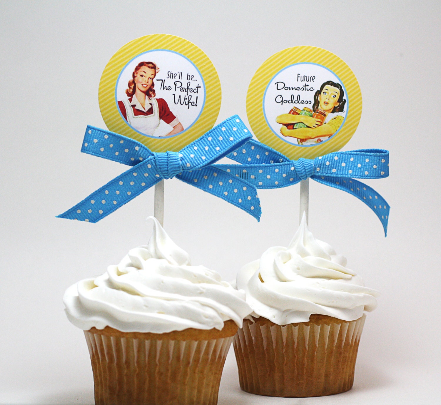 Retro Housewife Bridal Shower Cupcake Toppers - GOSSIP GIRLS Printable Il_570xn