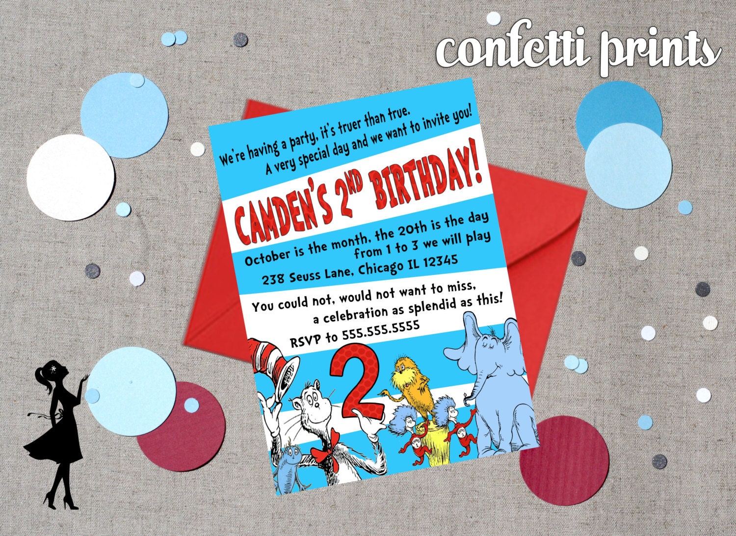 DR SEUSS Birthday Invitation Printable Il_570xn