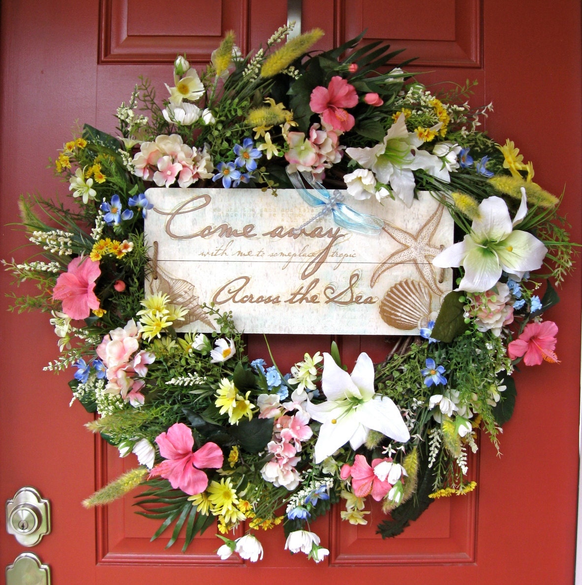 Come Away With Me Tropical Beach Wreath, X-Large