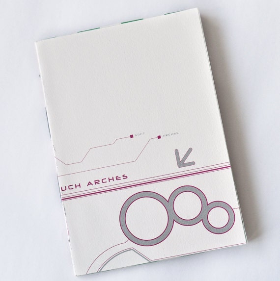 Softcover white notebook, handbound, A5, OOAK
