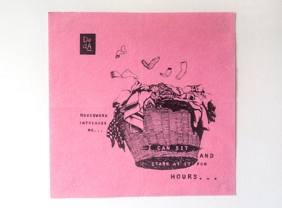 Printed cleaning kitchen rag - pink kitchen cloth