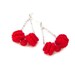 Boho Dangle Earrings, Red Earrings, Crochet Earrings, Chain Earrings, Wood Beads, Valentine Gift Ideas, OOAK