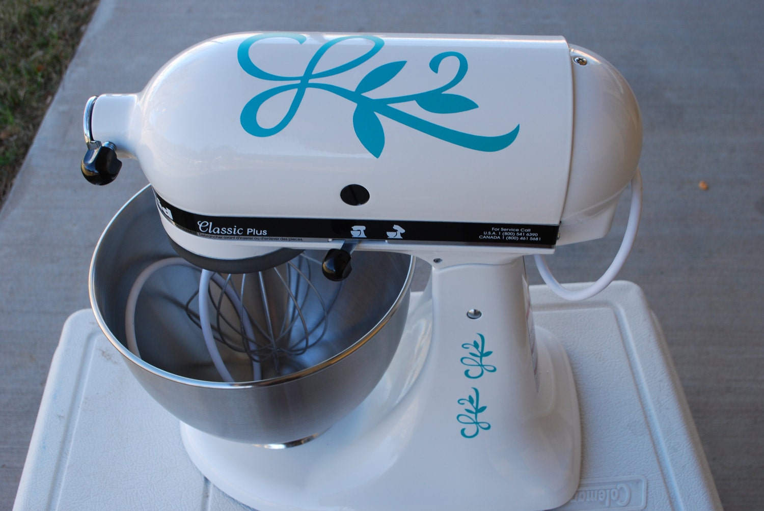 Kitchen Mixer / Appliance Removable Vinyl Decal / Sticker - Fancy Swirls (for Cuisinart, KitchenAid, Kitchen Aid, other appliances)