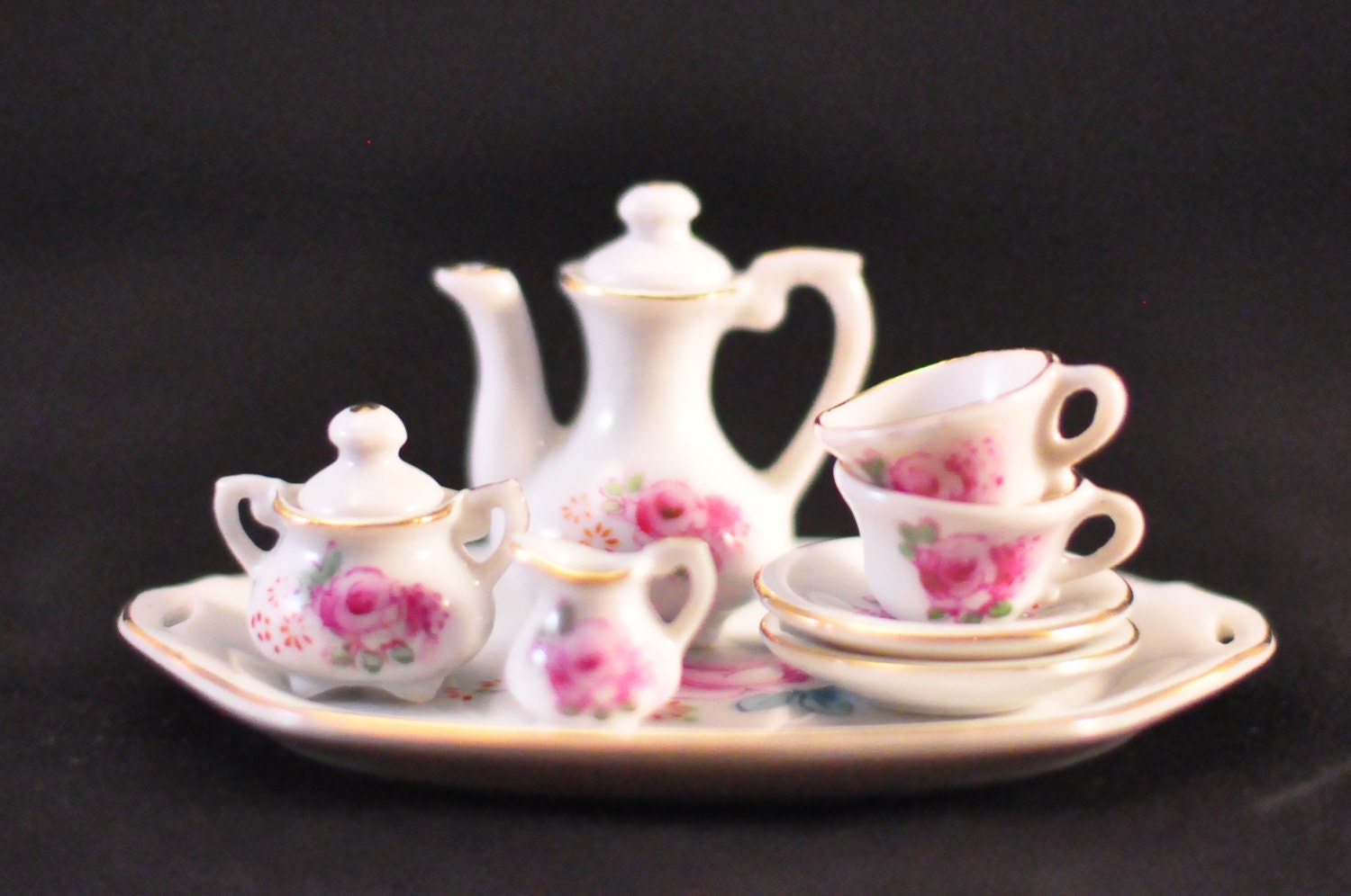 Charming Porcelain Minature Tea Set