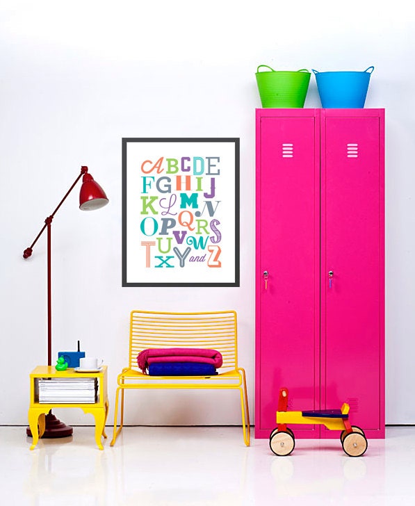 8x10 Girl Alphabet Wall Art Print