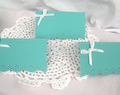 Tiffany & Co. Wedding Place Escort Name Card Handmade Blue Tent Shabby Chic, 10 Piece Set