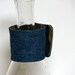 Camo and Denim Wrist Cuff - Unisex  - Bracelet- Upcycle - Free Shipping