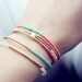 mint gold bar bracelet - minimalist jewelry - friendship bracelet (B014)