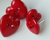 SALE Heart Earrings Two Pairs all in one -hugs - kiss - love - Valentine Gift Present - Earrings - Bling -  Super Cute  - READY to SHIP