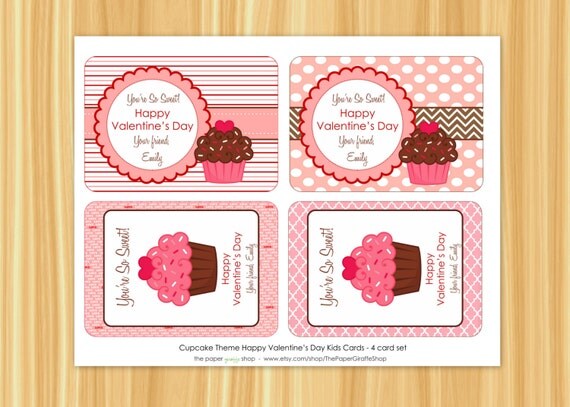 Custom Printable Kids Classroom Cupcake by ThePaperGiraffeShop