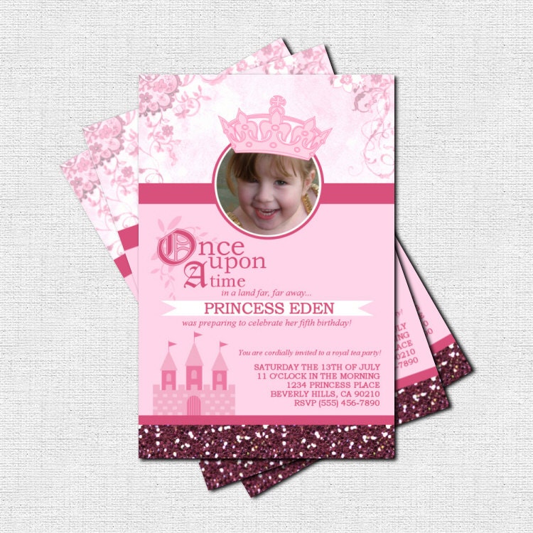 PRINCESS BIRTHDAY INVITATIONS (print your own) Personalized Fairytale Party Printable