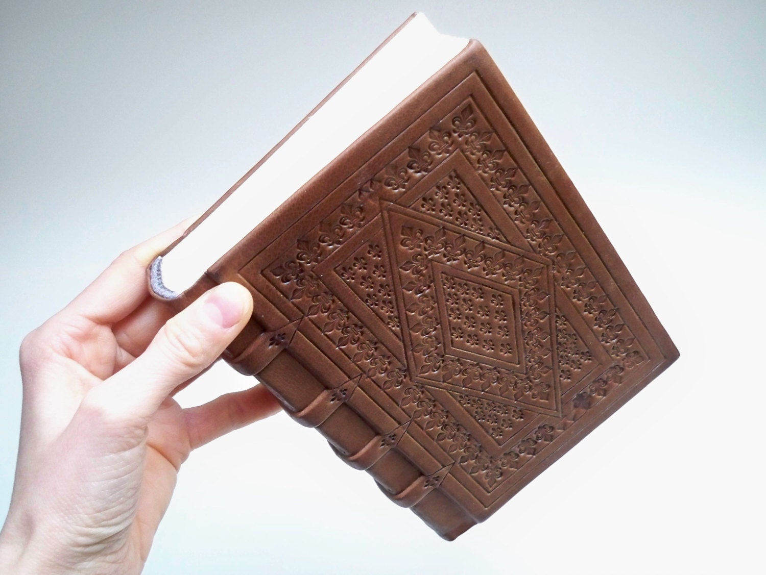 Leather Book : Medieval style leather binding - Valentine's day gift for him